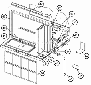 Filter Frame Assembly 180-240 Diagram and Parts List for RKKL-B072CL13EDNF  Ruud Heater