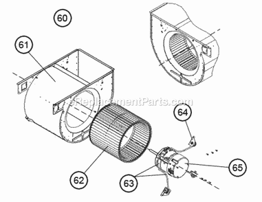 Blower Assembly - Ecm Motor Diagram and Parts List for RHWB-06WMX48A414  Ruud Air Conditioner
