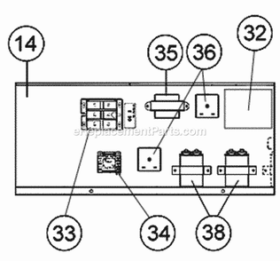 Control Box Assembly Diagram and Parts List for RPWE-090DAZ  Ruud Heater