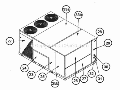 Exterior - Back 240 Diagram and Parts List for RKKL-B072CL13EDNF  Ruud Heater