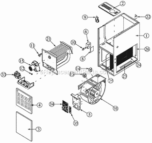 Exploded View Diagram and Parts List for UGPL-05EBMKA  Ruud Furnace