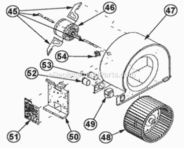 Blower Assembly Diagram and Parts List for UGTJ-10EZAJS  Ruud Furnace