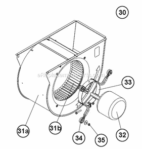 Blower Assembly Diagram and Parts List for R95TC1001521MSA  Ruud Furnace