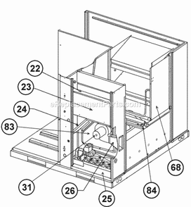 Control Access Panel Detail Diagram and Parts List for RQPW-B024JK06X  Ruud Air Conditioner