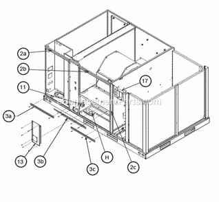 Front Panel Brackets 090-120 Diagram and Parts List for RJNL-C090CM000  Ruud Heater