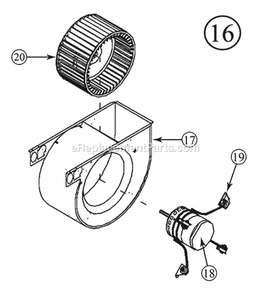 Blower Assembly Diagram and Parts List for UGPR-05NBMKR  Ruud Furnace