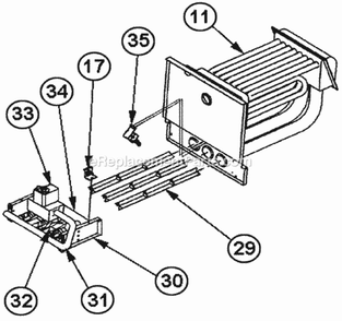 Burner Assembly Diagram and Parts List for UGPJ-10EBRJR316  Ruud Furnace