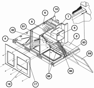 Evaporator Coil Filter Diagram and Parts List for RLKN-B072YM000  Ruud Air Conditioner