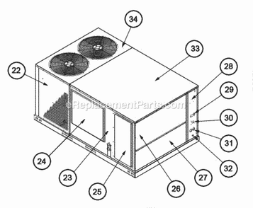 Exterior - Back 120 Diagram and Parts List for RKHL-D180CL25E  Ruud Heater