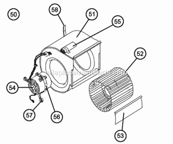 Blower Parts - Direct Drive Diagram and Parts List for RJNL-A060DK000  Ruud Heater