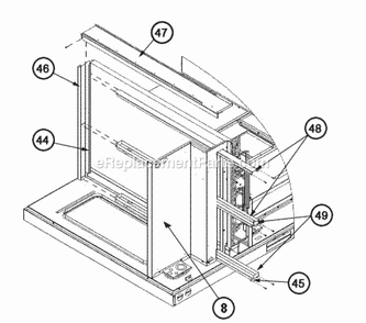 Filter Frame Assembly 090-120 Diagram and Parts List for RKRL-H240DR40E  Ruud Heater