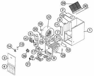 Exploded View Diagram and Parts List for UGLL-05EBMKR  Ruud Furnace