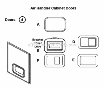 Door Assembly Diagram and Parts List for UBHK-24J00NFA  Ruud Air Conditioner