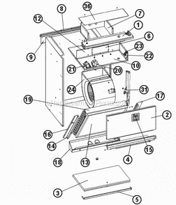 Exploded View 30sp-36sp Diagram and Parts List for RF1P3024SPANJAB03417  Ruud Air Conditioner