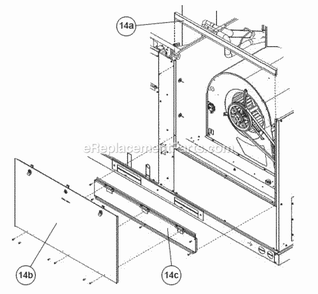 Hinged Blower Panel Diagram and Parts List for RACDZR090ACA000AABC1  Ruud Air Conditioner