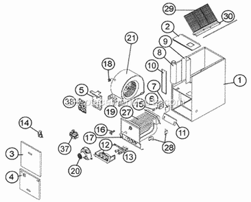 Exploded View Diagram and Parts List for UGLQ-05EAUER  Ruud Furnace