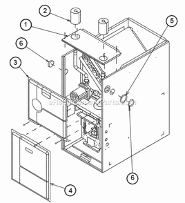 Door-Top Plate Assembly Diagram and Parts List for RHWB-04WMP36A414  Ruud Air Conditioner