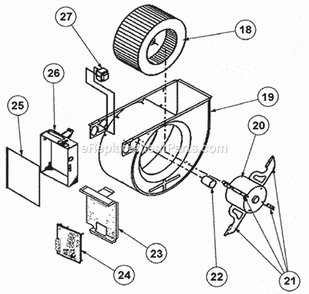 Part Location Diagram of AE-61677-01 Ruud Burner Door