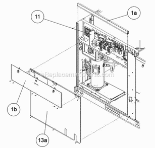 Hinged Compressor Panel Diagram and Parts List for RACDZR090ACA000AABC1  Ruud Air Conditioner