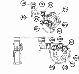 Pressure Switch -Tubing Diagram and Parts List for U97VA115M524USA  Ruud Furnace
