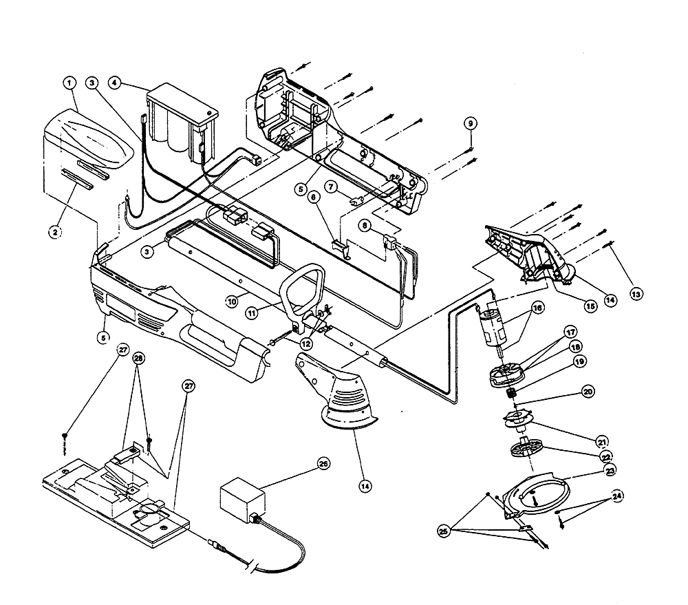 Fig-0 Diagram and Parts List for SINGER-BT68 402000001 Ryobi Trimmer