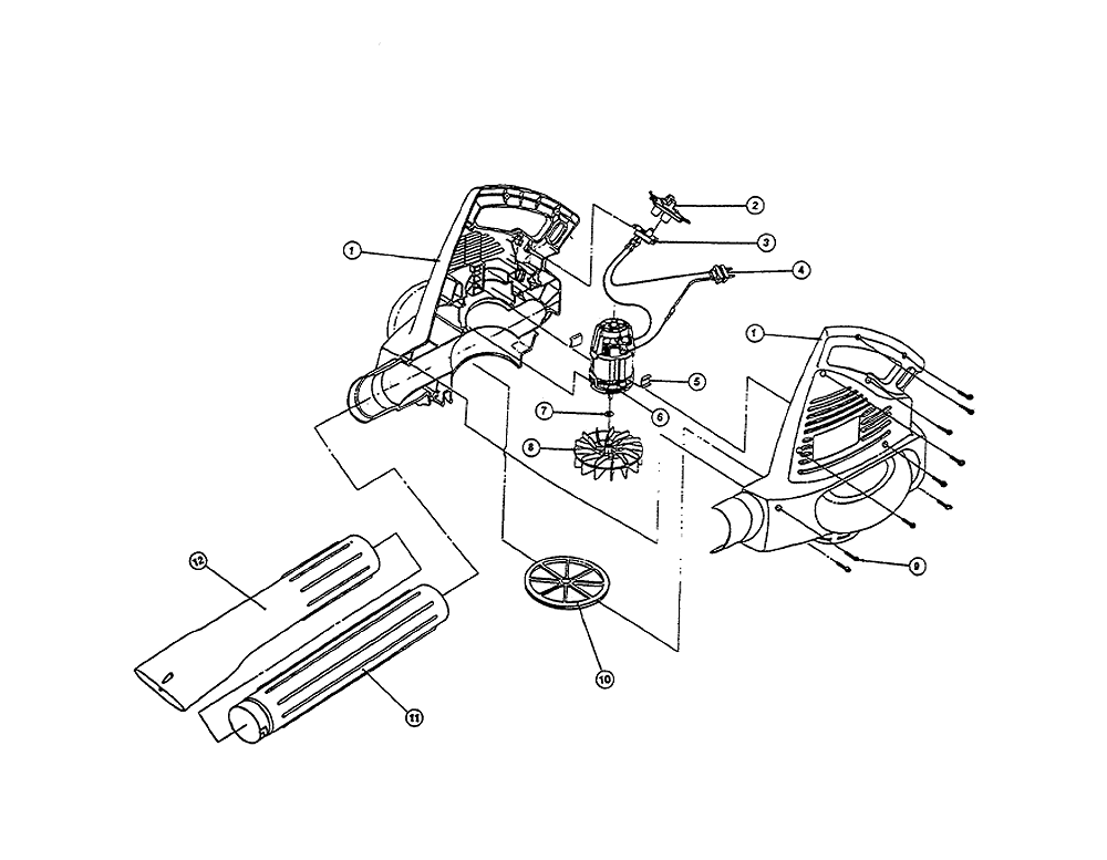 Fig-0 Diagram and Parts List for 160 204042651 Ryobi Leaf Blower / Vacuum