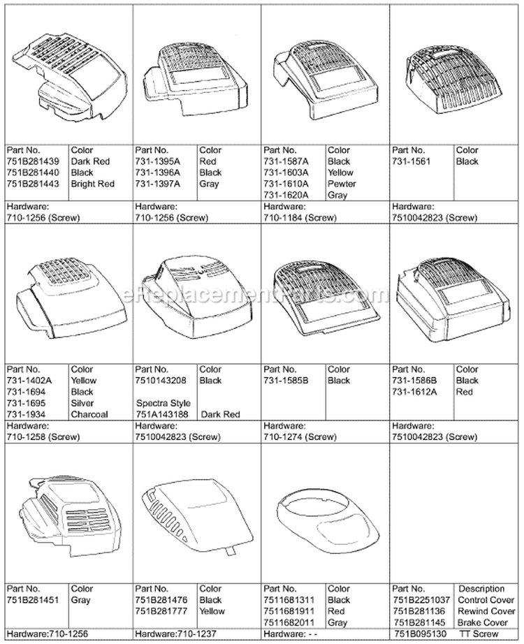Page B Diagram and Parts List for 11A-546P034  Ryobi Lawn Mower