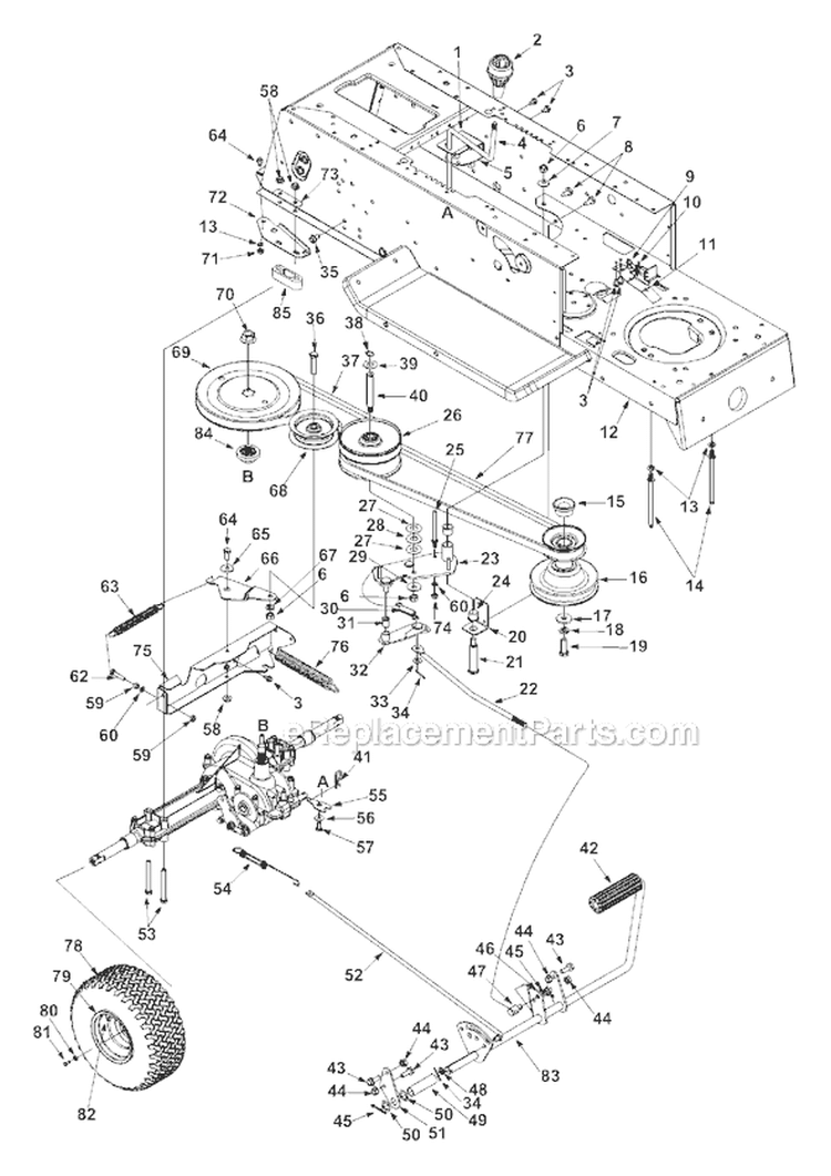 Page D Diagram and Parts List for 13AD678G034  Ryobi Lawn Tractor