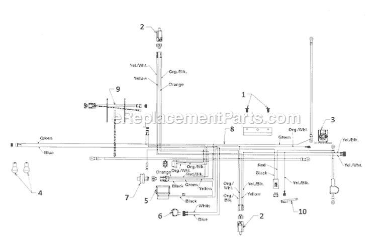 Page F Diagram and Parts List for 13AD678G034  Ryobi Lawn Tractor