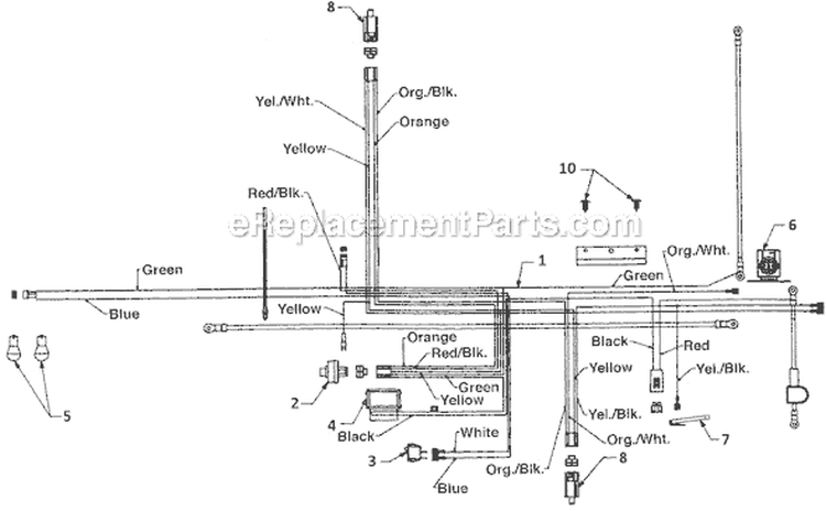 Page I Diagram and Parts List for 13AD678G034  Ryobi Lawn Tractor