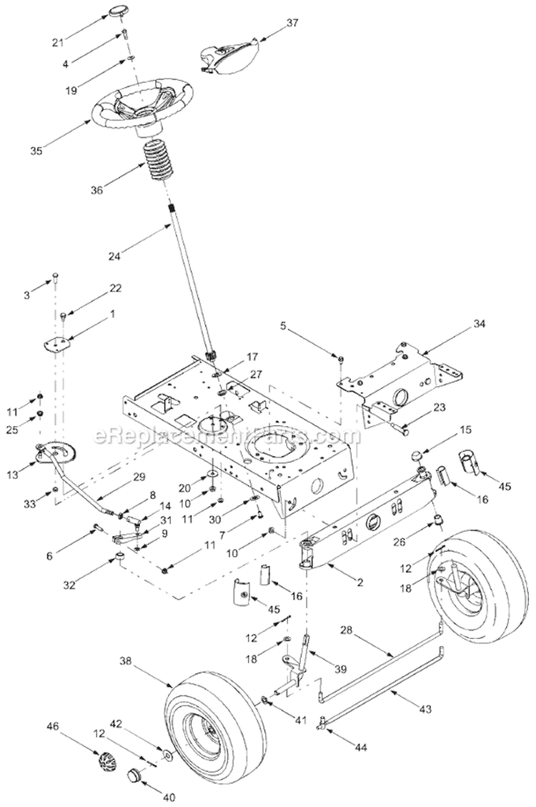 Page A Diagram and Parts List for 13AN688G034  Ryobi Lawn Tractor