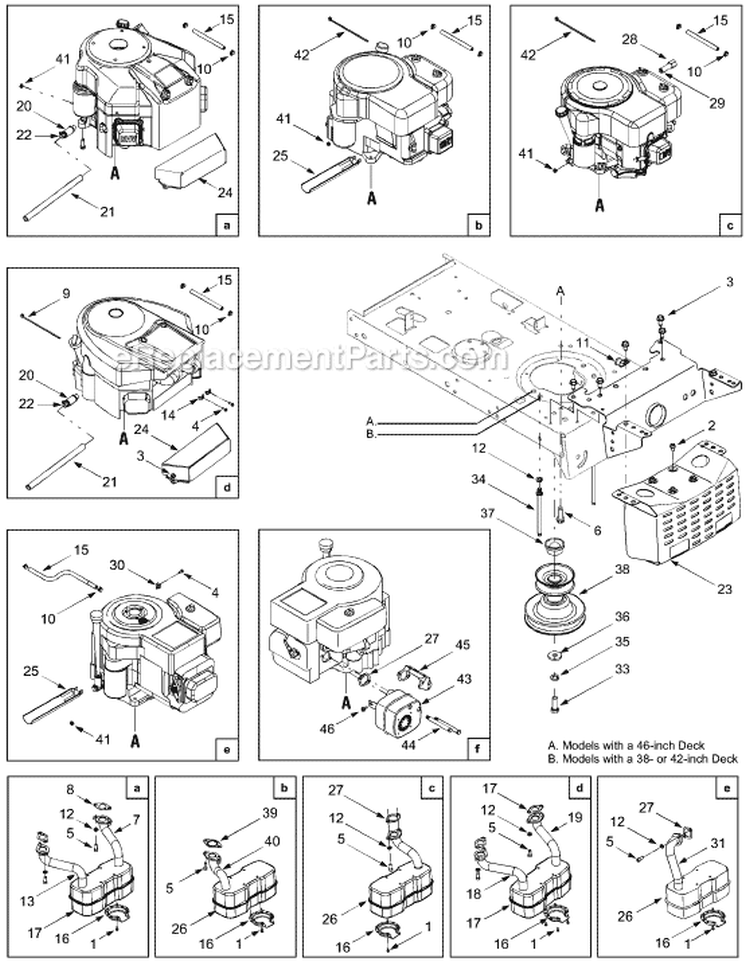 Page E Diagram and Parts List for 13AN688G034  Ryobi Lawn Tractor