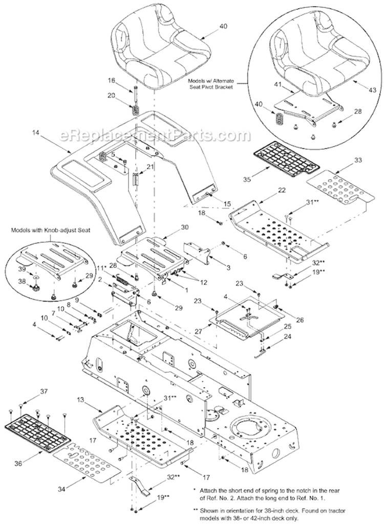 Page G Diagram and Parts List for 13AN688G034  Ryobi Lawn Tractor