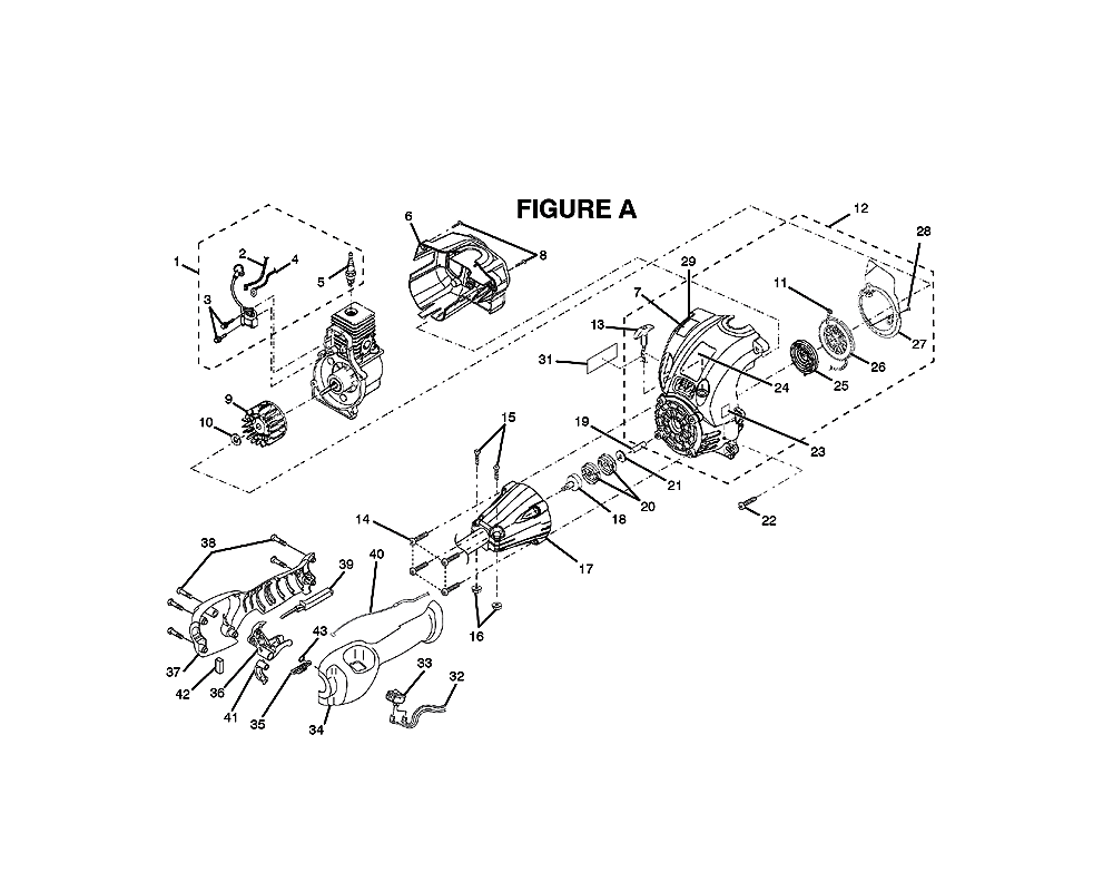 Fig-0 Diagram and Parts List for UT70007  Ryobi Trimmer
