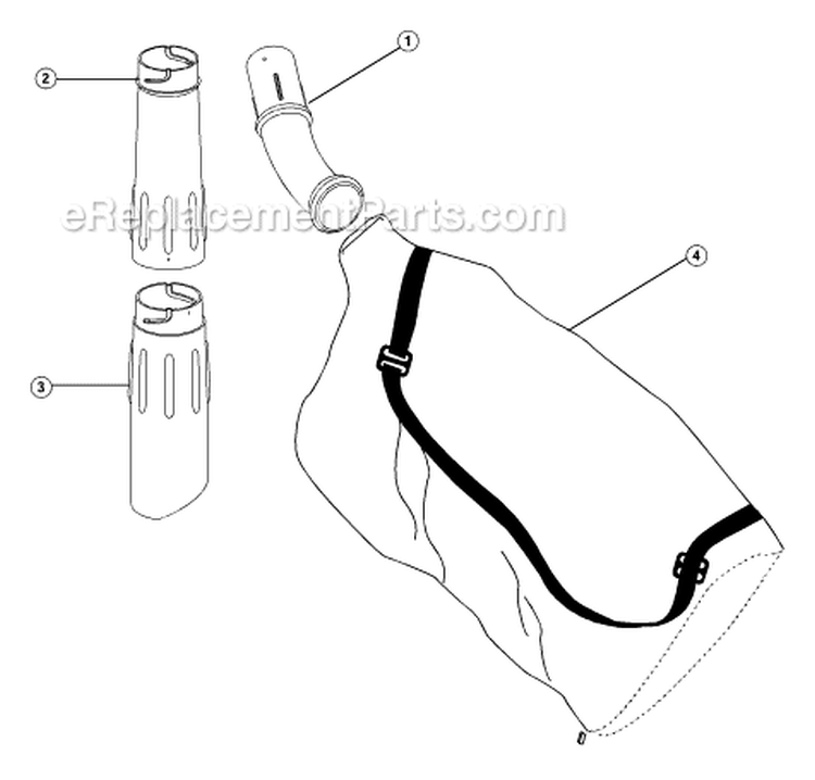 Page B Diagram and Parts List for 190R 41AB190C034 Ryobi Leaf Blower / Vacuum