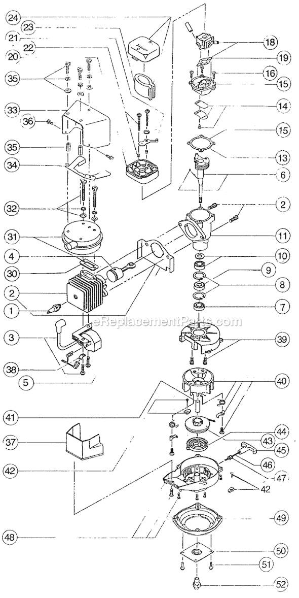 Page A Diagram and Parts List for IDC300BV 810030501-909014526 Ryobi Leaf Blower / Vacuum