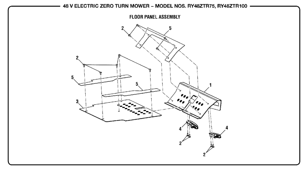 Figure J Diagram and Parts List for RY 48ZTR75 (Rev 01)(099749015)(2019-05) Ryobi Lawn Tractor