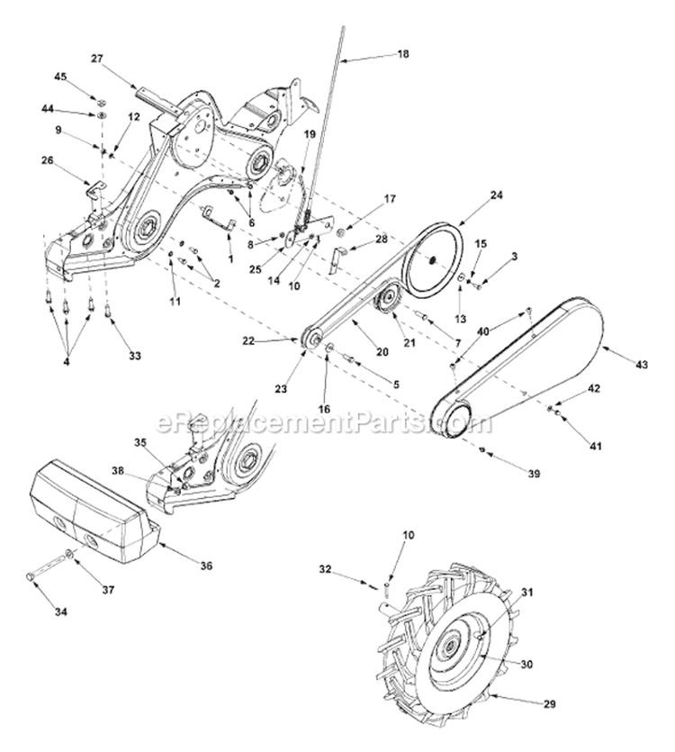 Page A Diagram and Parts List for 21AB454B734  Ryobi Tiller