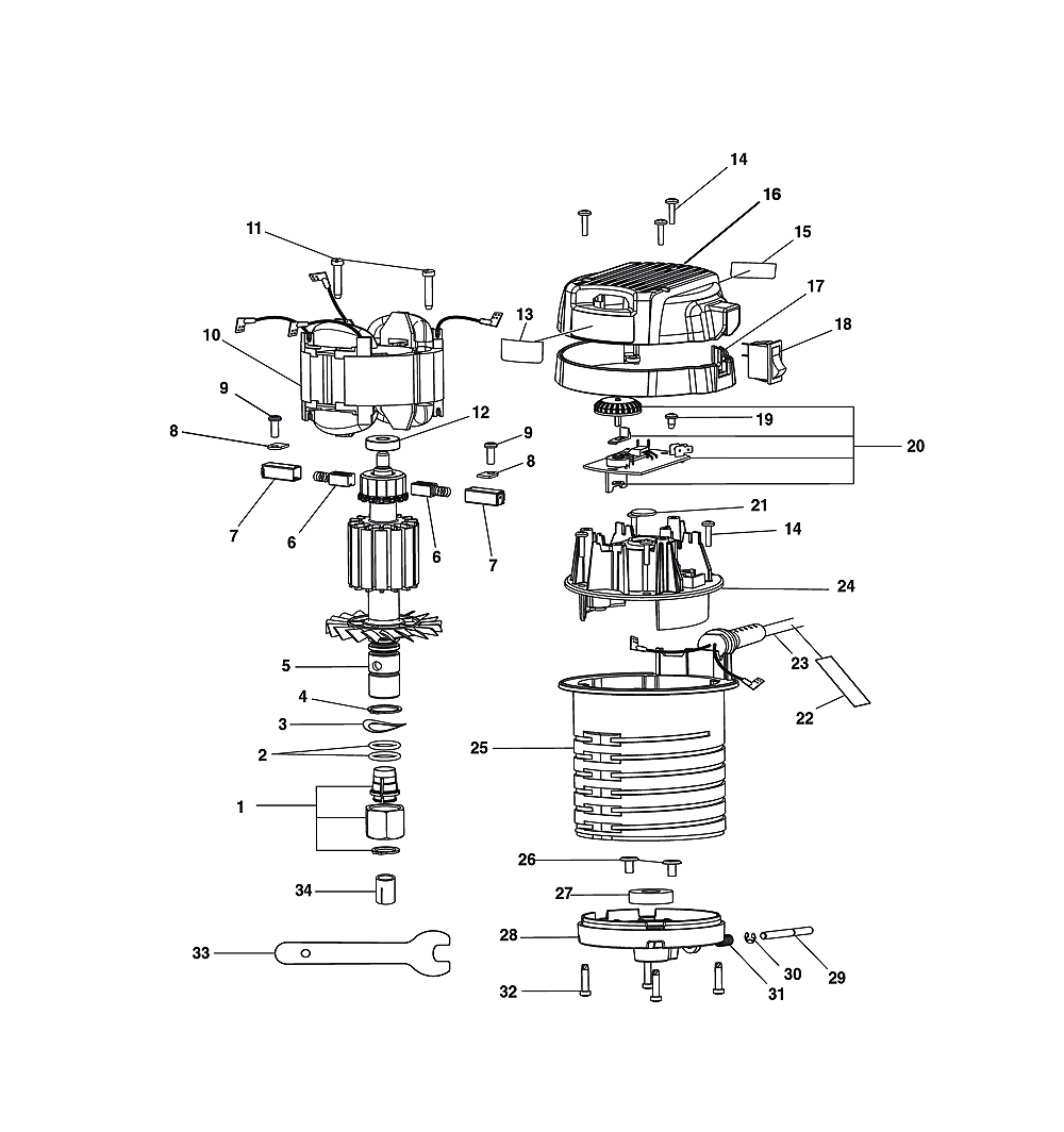 Fig-0 Diagram and Parts List for RE1802M1  Ryobi Router