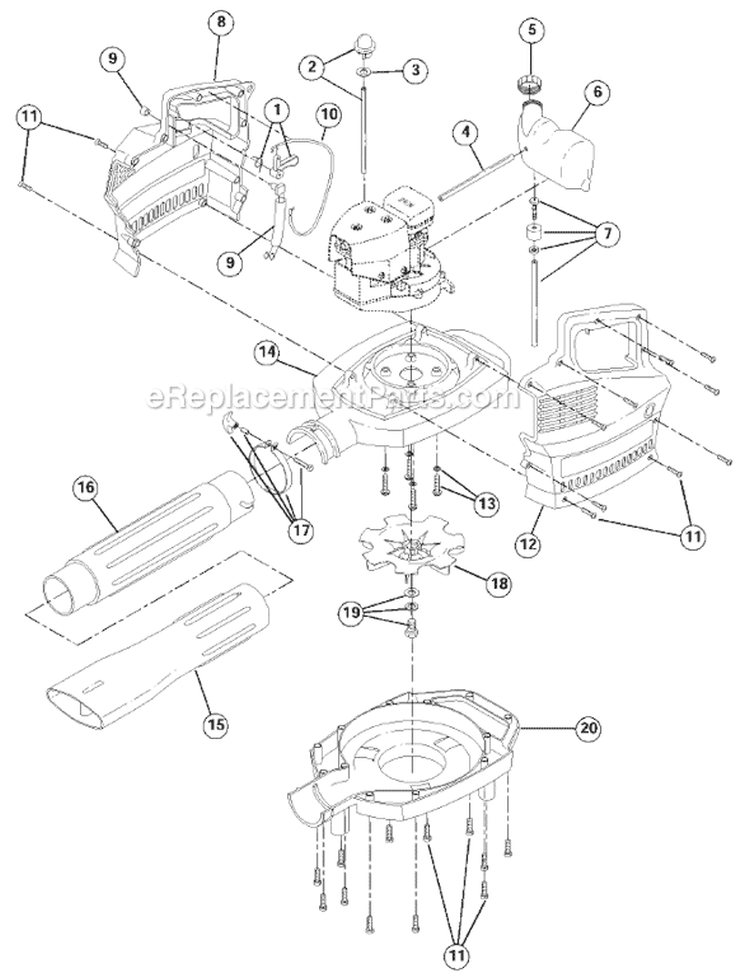 Page A Diagram and Parts List for 280R 41BR280C034 Ryobi Leaf Blower / Vacuum
