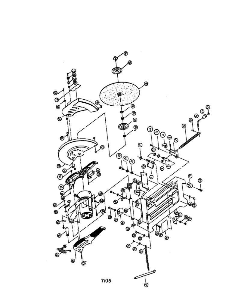 Cutting Wheel/Base Diagram and Parts List for C356T3  Ryobi Miter Saw