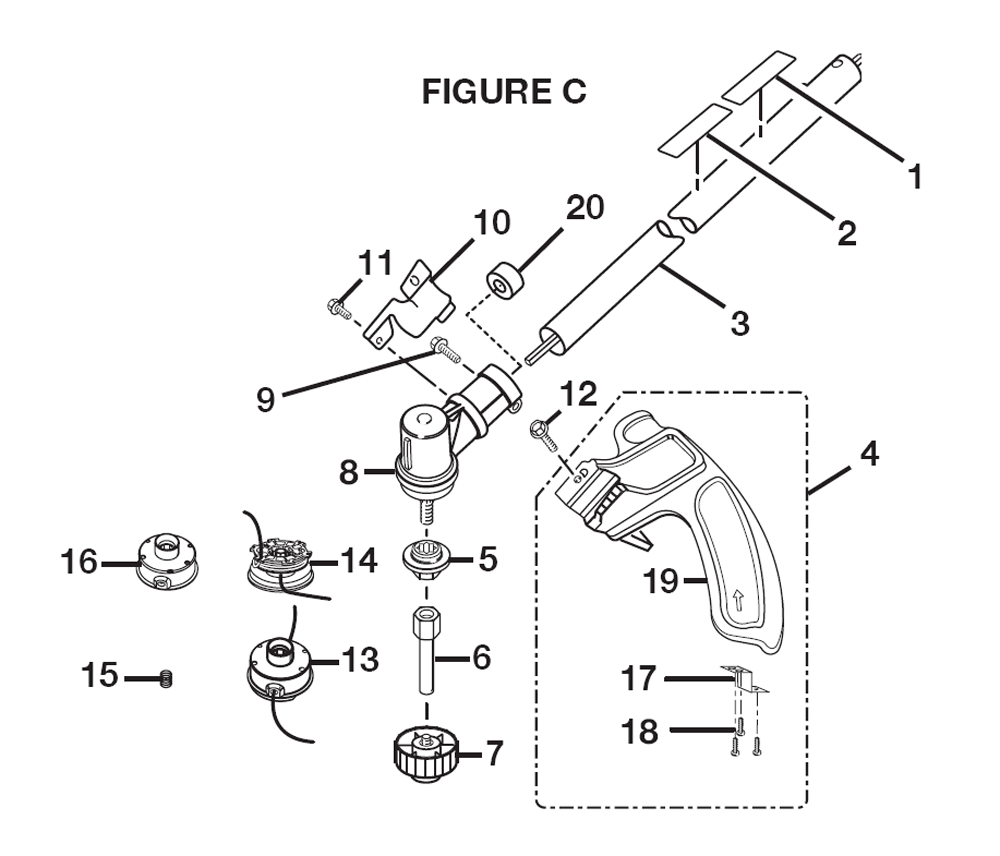 Fig-2 Diagram and Parts List for RY30041  Ryobi Trimmer