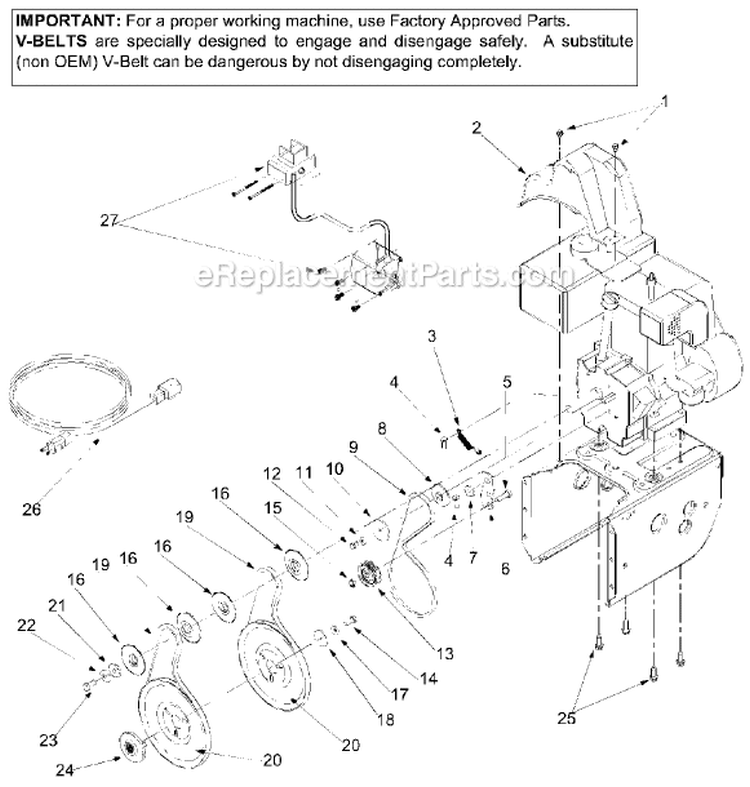 Page B Diagram and Parts List for 31AE660F013  Ryobi Snow Blower