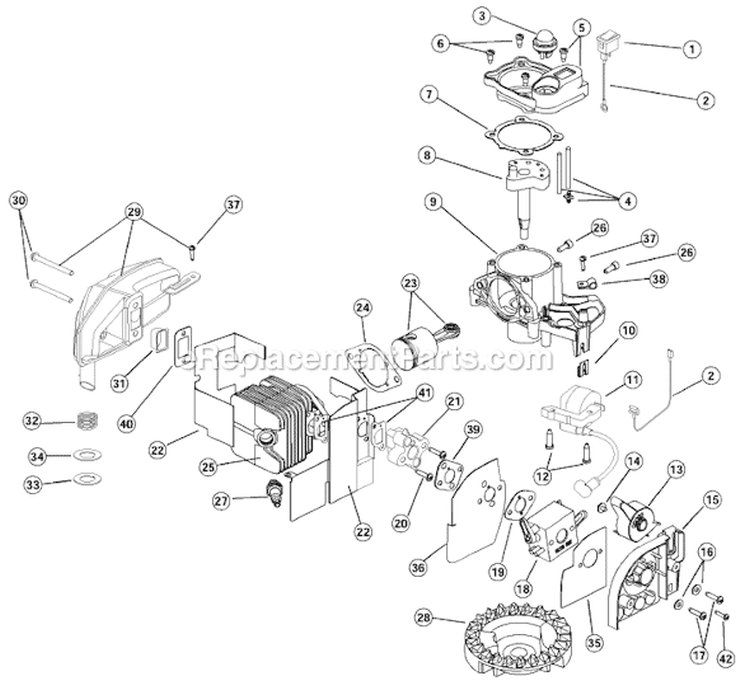 Page A Diagram and Parts List for 340BV 41BS340G034 Ryobi Leaf Blower / Vacuum