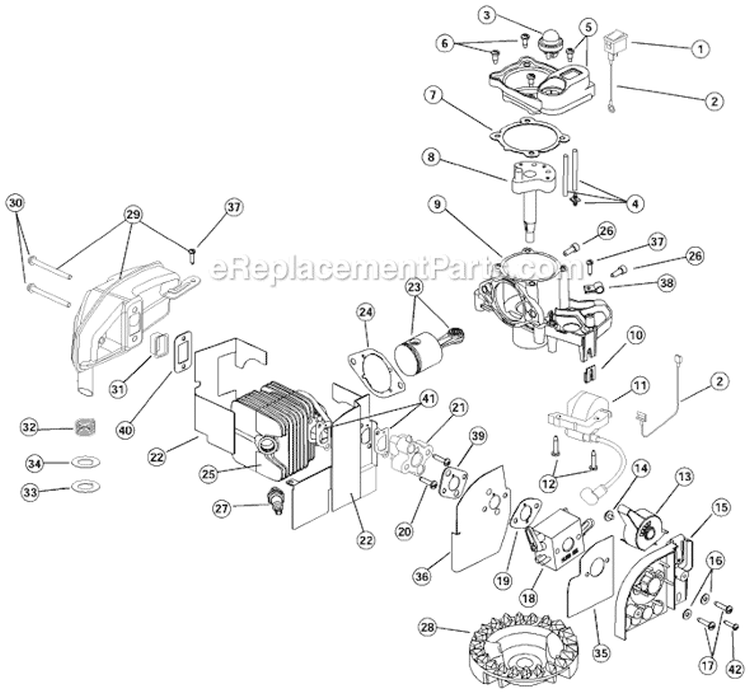Page A Diagram and Parts List for 340BV 41CS340G034 Ryobi Leaf Blower / Vacuum