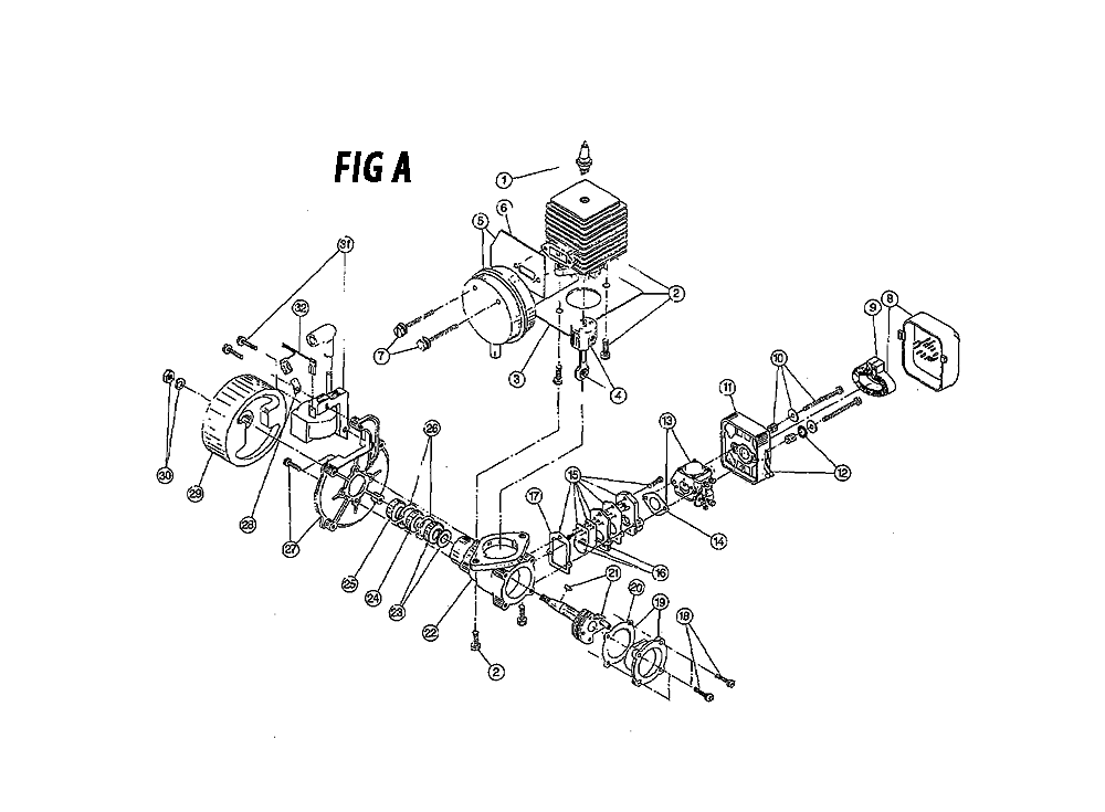 Fig-0 Diagram and Parts List for 200-1 909018527-009120700 Ryobi Leaf Blower / Vacuum