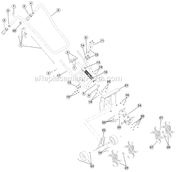 Page A Diagram and Parts List for 410R 21A-121R034 Ryobi Tiller