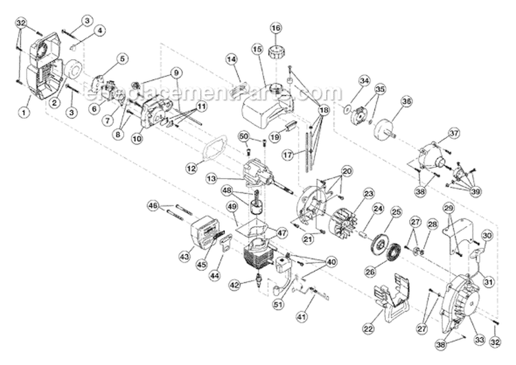 Page B Diagram and Parts List for 410R 21A-121R034 Ryobi Tiller