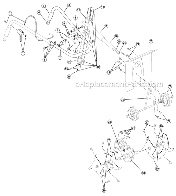 Page A Diagram and Parts List for 410R 21AK410G034 Ryobi Tiller