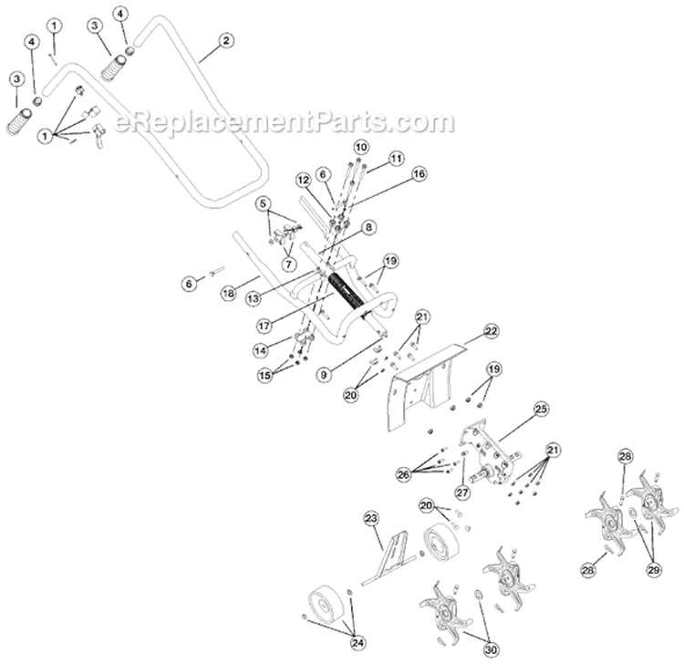 Page A Diagram and Parts List for 410R 21BK410G034 Ryobi Tiller